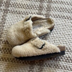Birkenstock Cream Shearling Clog Mules